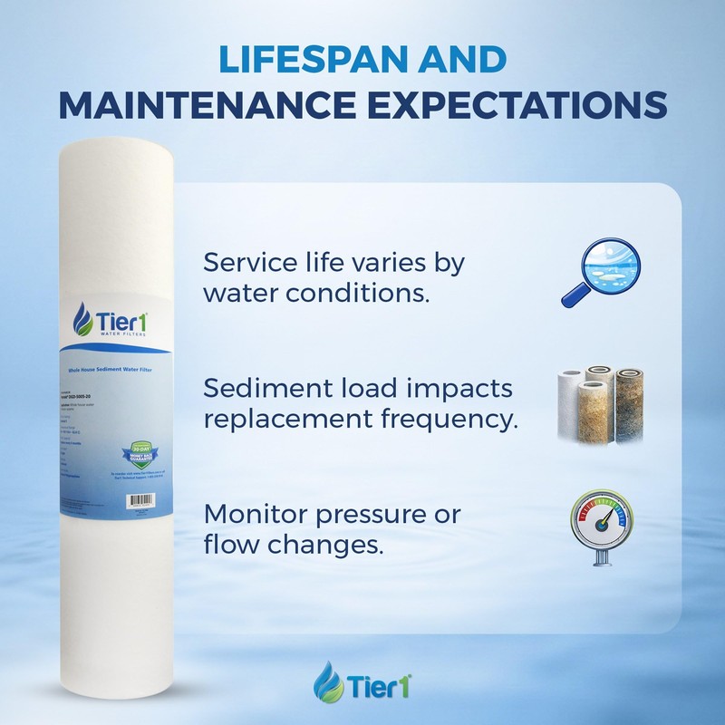 Tier1 1 Micron 10x4.5 Water Filter | Spun Wound Polypropylene