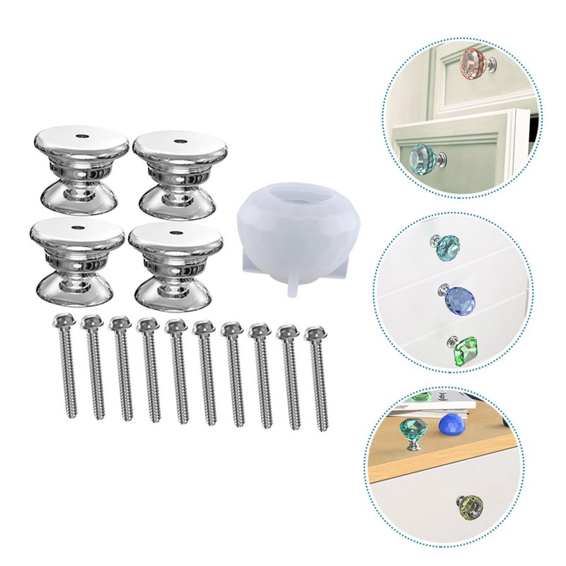 jojofuny 1Set Knob Mold with Screws DIY Cabinet Pull Handle