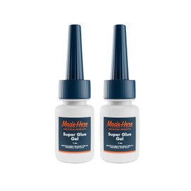 Made Here Co Super Glue Gel - Fast Acting Insant Adhesive, 1oz Tube for Precision Bonding of Wood, Metal, Plastic (Clear) Pack of 2