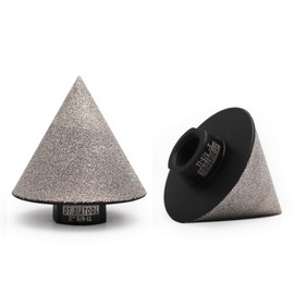 DT-DIATOOL Diamond Beveling Chamfer Bits for Granite Marble Tiles Existing Holes Enlarging Polishing Shaping Size of 0 to 2 Inch Pack of 2