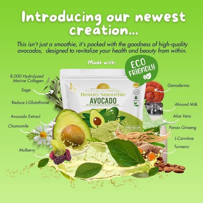 Luxe Slim Half Kilo Beauty Smoothie Avocado Hydrolyzed Marine Collagen