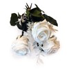 Hand-tied Rose Bouquet with 3 Roses and Ruscus - Real