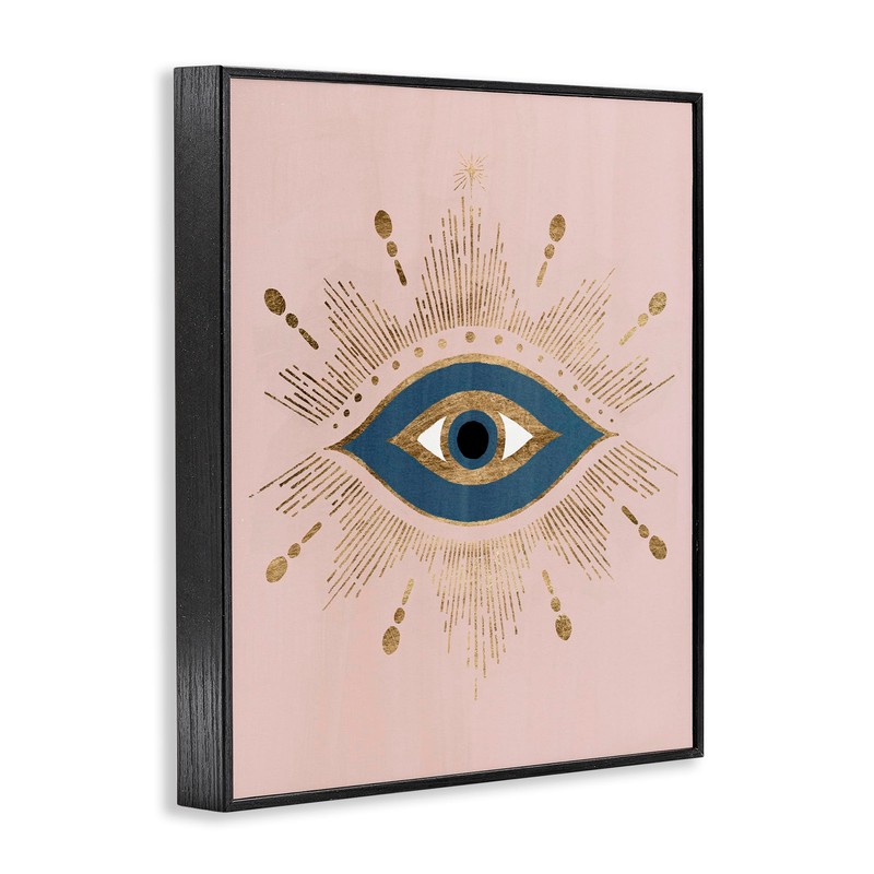 Stupell Industries Evil Eye Glam Boho Pattern Bold Blue Pink,