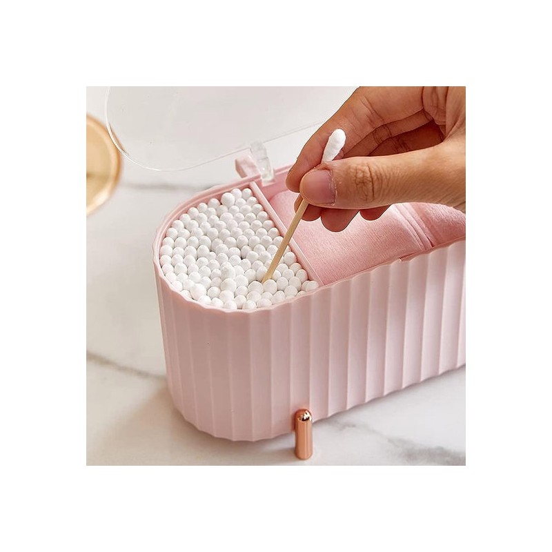 Monaco Olive Rapa Style Cotton Pad and Q-Tip Storage Container