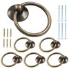 Unlorspy 6 Pcs Metal Drawer Ring Knobs, Drop Ring Drawer