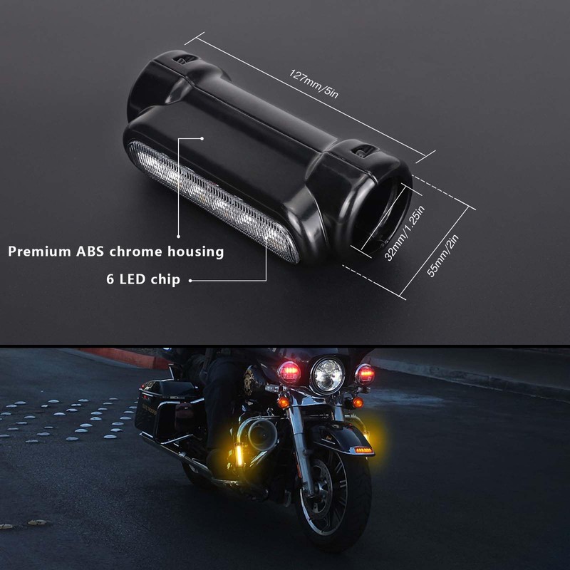 MIRUNNY Motorcycle Highway Lights,Dream Color Crash Bar Lights Switchback Driving