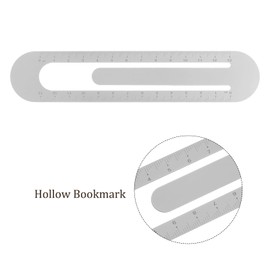 Kozelo Metric Straight Ruler - [13cm] Aluminum Scales on Both Sides Metal Bookmark Clip Ruler Grey for Measurement Drawing Engineer Office Classroom Use, 1mm Minimum Scale