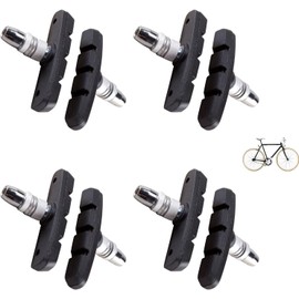 V-brake pads, bicycle brake pads with bolts, durable and perfect fit brake pads, 4 pairs of brake pad set, bicycle brakes, brake pads, brake shoes, bicycle brakes, front and rear