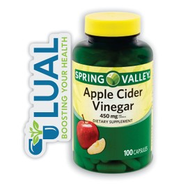 Spring Valley Apple Cider Vinegar Capsules, 100 Count + Luall Sticker