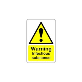 Safety First Display LTD Warning infectious substance sign - 3mm Aluminum Dibond for indoor/outdoor usage (200mm x 150mm) 5m Viewing Distance.