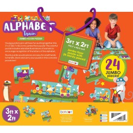 Bendon Alphabet Letter Train Shaped Jumbo Jigsaw Floor Puzzle (24 pcs, 3 x 2...
