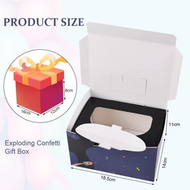 OFFCUP Gift Box Diy, Gift Explosion Box with Confetti, Pop-Up Surprise Box, Romance Gift Ideas for Wife Man Colleagues, Children (C)