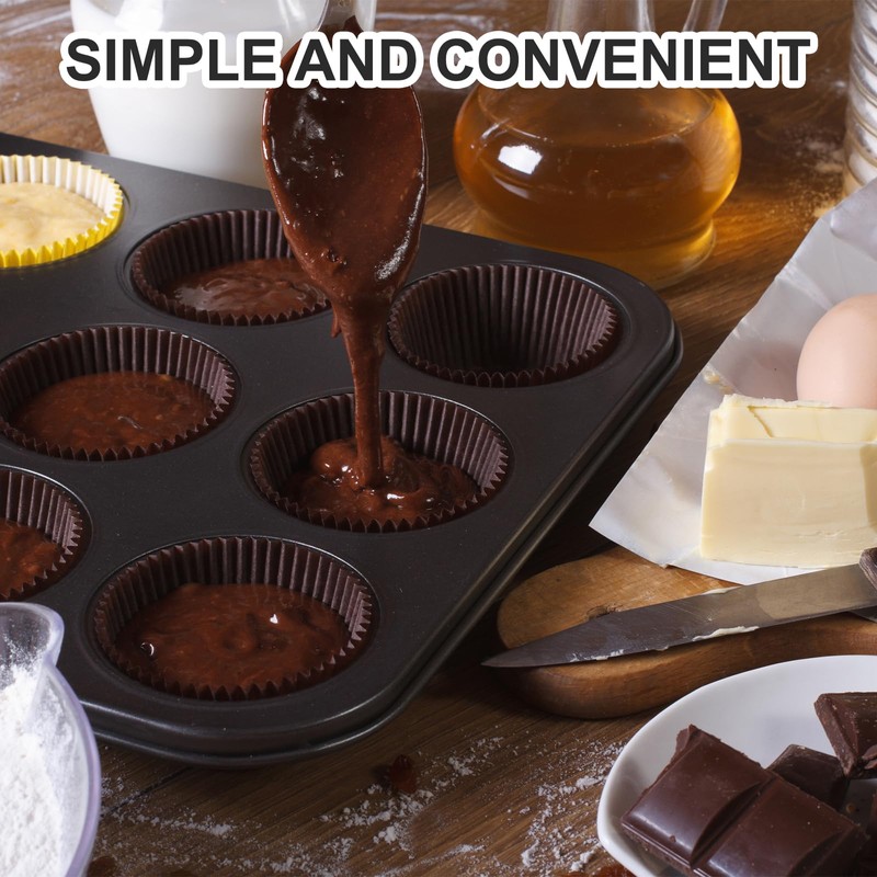 sourcing map 300 Pcs Foil Cupcake Liners, Muffins Metallic Baking