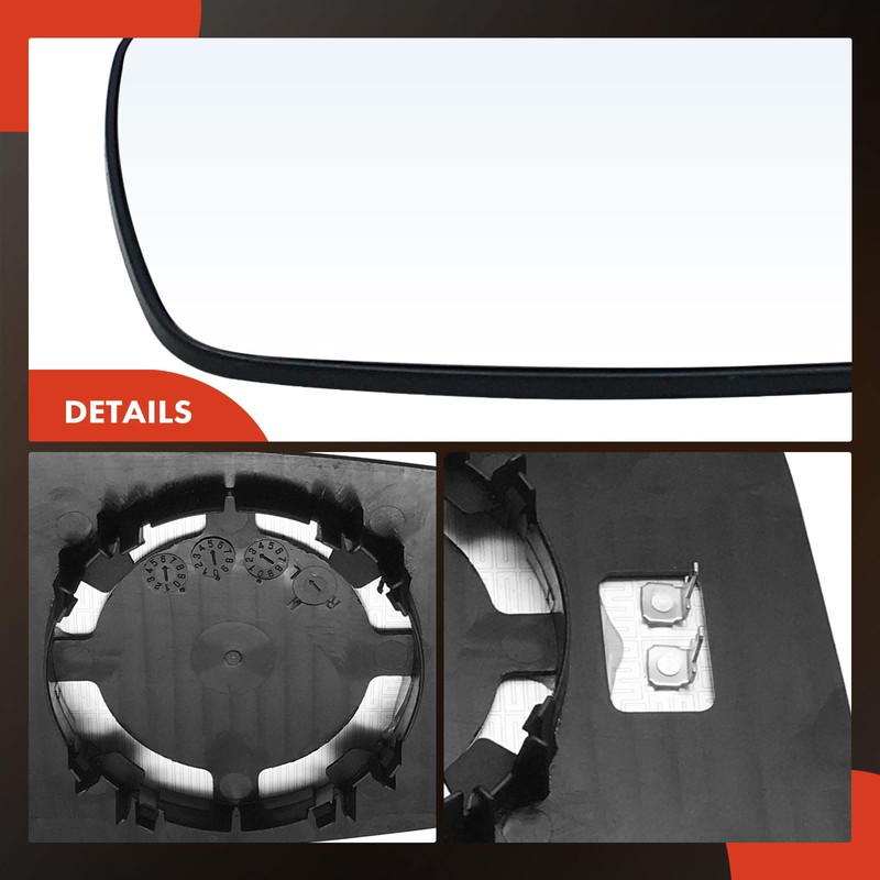A-Premium Left Driver Side Heated Mirror Glass with Backing Plate