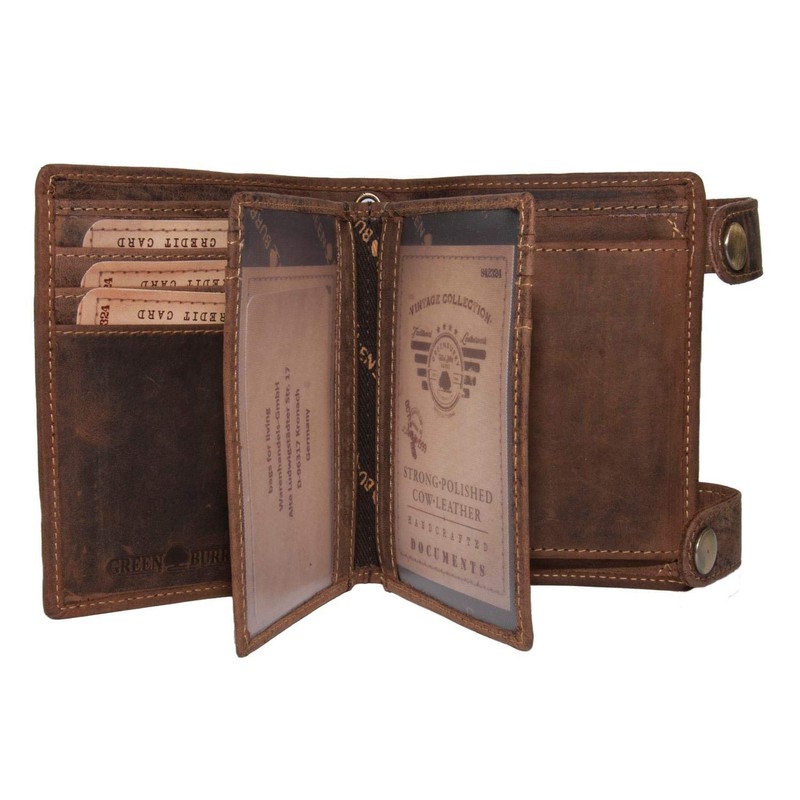 Green Burry 1796A Skull Wallet Colour: Saddle Brown 25, Saddle