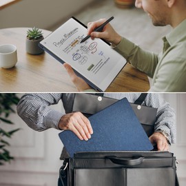 JKhandy Case for Remarkable Paper Pro 11.8 Inch (2024 Released), Lightweight Hard Back Shell Protective Auto Sleep/Wake Book Folio Cover with Built-in Pen Holder, Navy Blue