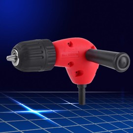 Right Angle Drill Adapter, Impact Rating Drive Socket Adapter, Right Angle Adapter 90 Degree Drill Accessories, 9.5mm Round Shank Keyless Chuck