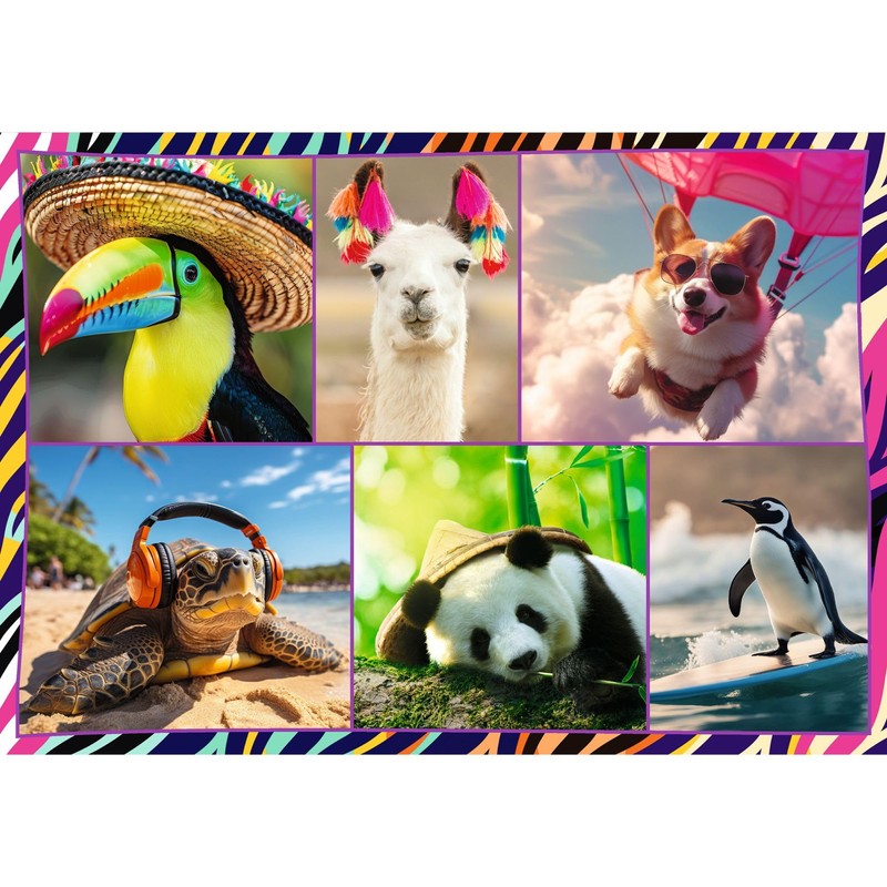 Trefl 13313 4-in-1: Funny Animals, 4 x 250 Piece Set