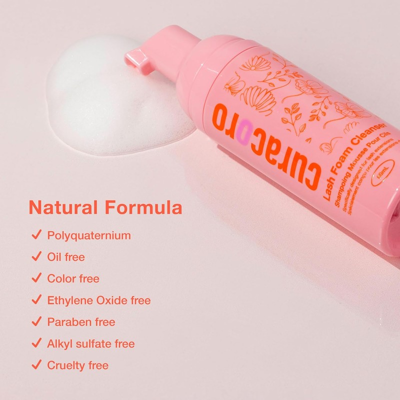 CURACORO- Limpiador para extensiones de pestañas Curacoro de 60 ml: