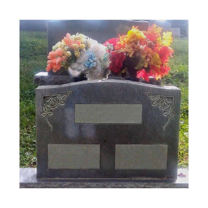 2 canister cemetery headstone permanent mount flower vase