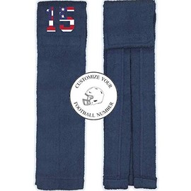Player Number Football Towel Navy Blue w/USA American Flag Number - Customize Your Number (15)