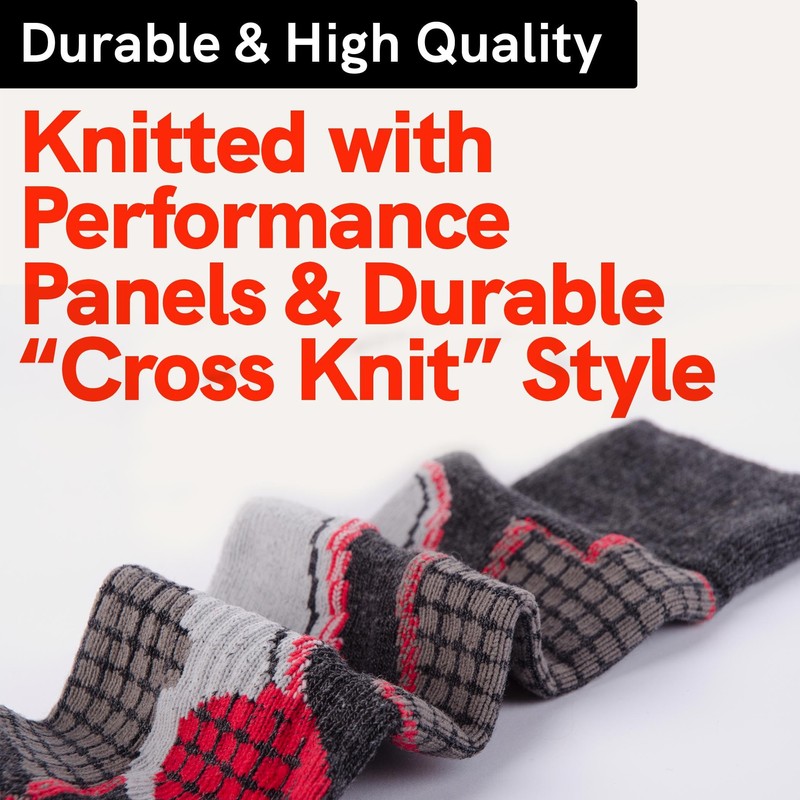 Pure Athlete High Performance Wool Ski Socks - Thermal Warm