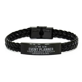 Mugart I'm an Event Planner That Should Explain Everything Event Planner Braided Leather Bracelet Gifts, Sarcasm Event Planner Coworker Birthday Gifts for Friend Gag Gifts for Event Planner