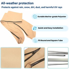 Savvycraft Bimini Top Storage Boot 67"-72" Width Beige Color, Waterproof UV Protection Bimini Top Replacement Boot, Fit Round and Square Tube
