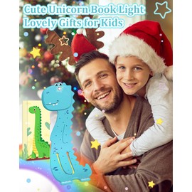 Book Lights Reading Gifts for Kids: Christmas Stocking Stuffers for Boys Girls Gifts for Book Lovers Easter Birthday Present for Children Son Daughter, Cute Dinosaur Bookmark for Kids