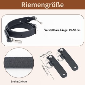 Neylissia Shoulder Strap for Longchamp Women's Bag, Shoulder Strap for Bags, Leather Longchamp, No Hole Punch, Adjustable Leather Replacement Kit, Suitable for Most Handbags Crossbody (Grey, L)