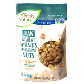 Simply Nature Raw Cashews Walnuts and Macadamia Nut Mix Non-GMO