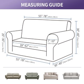 Joccun Stretch Loveseat Couch Cover, 1-Piece Sofa Cover for 2 Cushion Couch Spandex Jacquard Washable Furniture Protector Cover for Living Room,Kids,Pets（Loveseat,Peacock Blue）