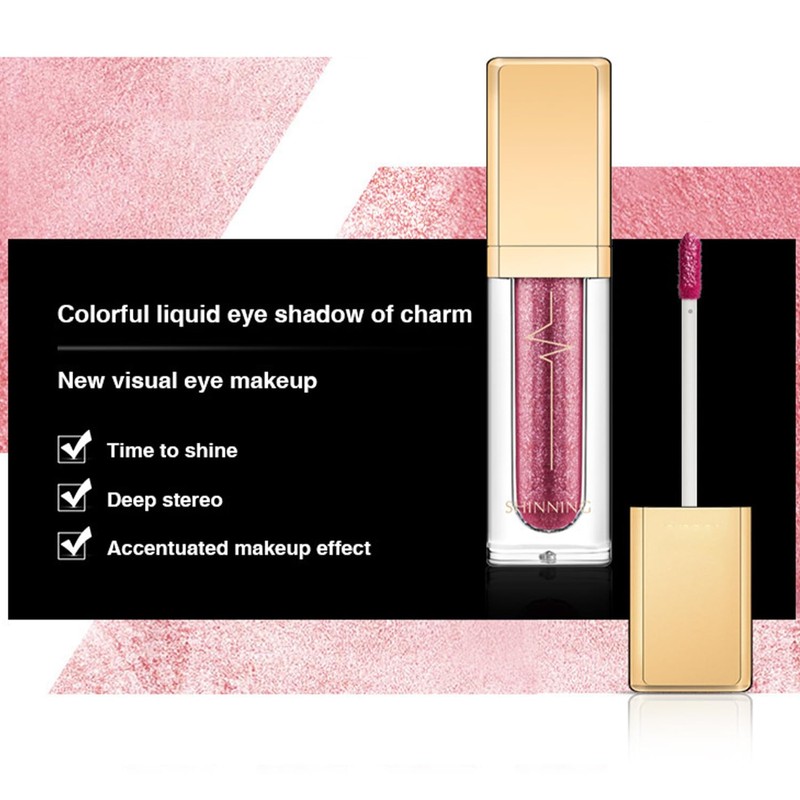 Black Liquid Glitter Eyeshadow & Eyeliner - Shimmer Sparkly Smudge-Proof