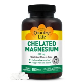 COUNTRY LIFE Chelated Magnesium Tablet, 180 Tablets                                                                                                   