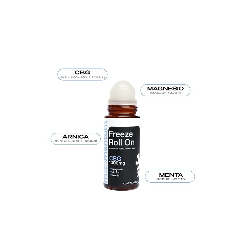 Momentum Freeze Roll on con 100Mg Magnesio, Arnica y Menta,