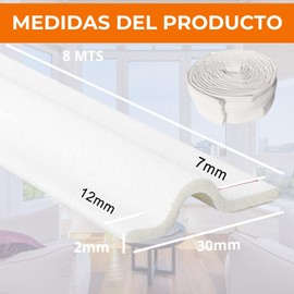 Draught excluder Tape. Window Insulation kit - Draft excluder for Windows - Window Seal Strip 4 or 8 Meters, Choose Gray or White and Avoid Cold or Heat leaks, Acoustic Insulation.
