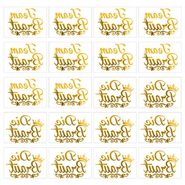 Tabanzhe Hen Party Temporary Tattoos - Pack of 20 Rose Gold Team Bride Tattoos, Bridesmaid, Bride Tattoos, Hen Do Night Accessories, Wedding Bridal Shower Bachelore Hen Party Accessories (Gold)