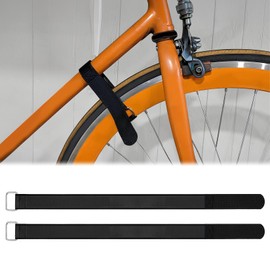 Bicycle Straps for Bike Rack with Buckle - CARGEN Heavy Duty Velcro Straps Velcro Cord Wraps, Bicycle Tie Downs Bike Wheel Stabilizer Strap for Transportation and Storage, 2PCS, Black, 1" x 30"