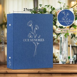 Lanpn Photo Album 6x4 Slip in, OUR MEMORIES Linen 400 Pockets Photo Albums Holds Portrait Only 10x15cm Picture Blue