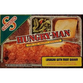 1970s Swanson TV DINNER Hungry Man lasagna Meat Metal Magnet 2.5 x 4 inches 8673