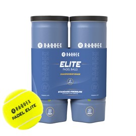 Raquex Elite Padel Balls – 6 Ball Twin Pack. Two Speed Options - Elite Padel Balls, Standard Speed. Elite: Pace Padel Pro Balls for Faster Gameplay (Elite)