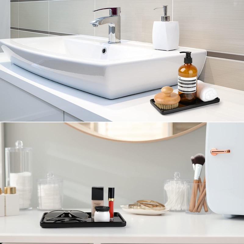 Gurygo 6" Bathroom Trays, Ceramic Vanity Trays for Bathroom, Small