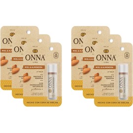 Onna Bálsamo Para Labios Miel calmendra FPS 15, 4g 6pack