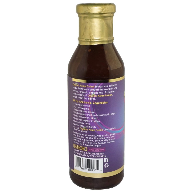 Organic Asian Fusion Low Sodium Teriyaki Sauce- USDA Organic, Non