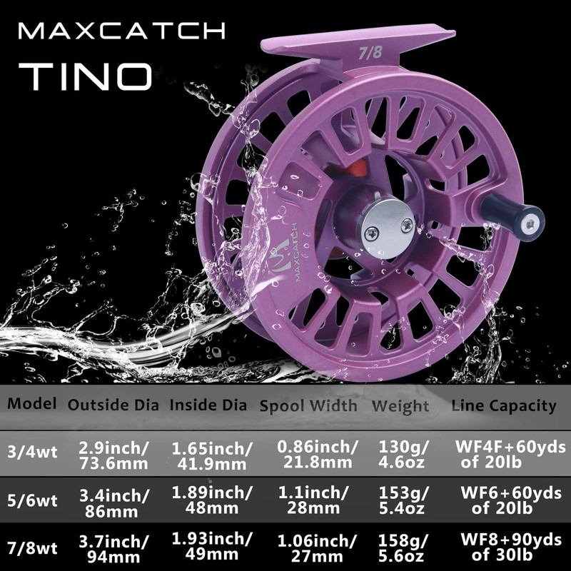 Maxcatch Tino Fly Fishing Reel, Large Arbor Trout Fly Reel: