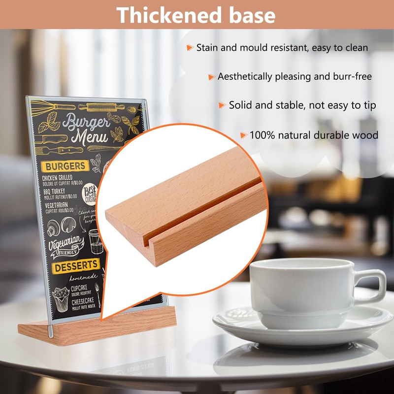 4pcs Acrylic Table Sign holder Slanted Clear Menu Displayer Stand