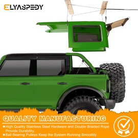 Upgraded Hardtop Removal Lift for Jeep Wrangler, Compatible with All Jeep Wrangler JK JL Models,Garage Storage Hoist，Safe Anti-Drop System,Easy One-Person Operation,Supports 8-16 ft Ceiling, 6 TKnobs