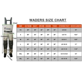 Kylebooker Fishing Breathable Stockingfoot Chest Wader KB002 (M)