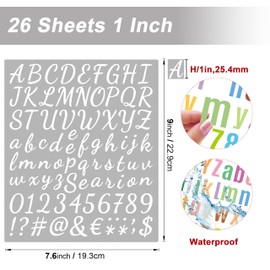 AVERZELLA 26-Sheet 1 Inch Vinyl Letter Stickers 2106 PCS, White Mini Stick On Letter Stickers for Scrapbooking, Alphabet Letter Number Stickers 1" for Water Bottle Mailbox DIY Sign(Cursive,White)