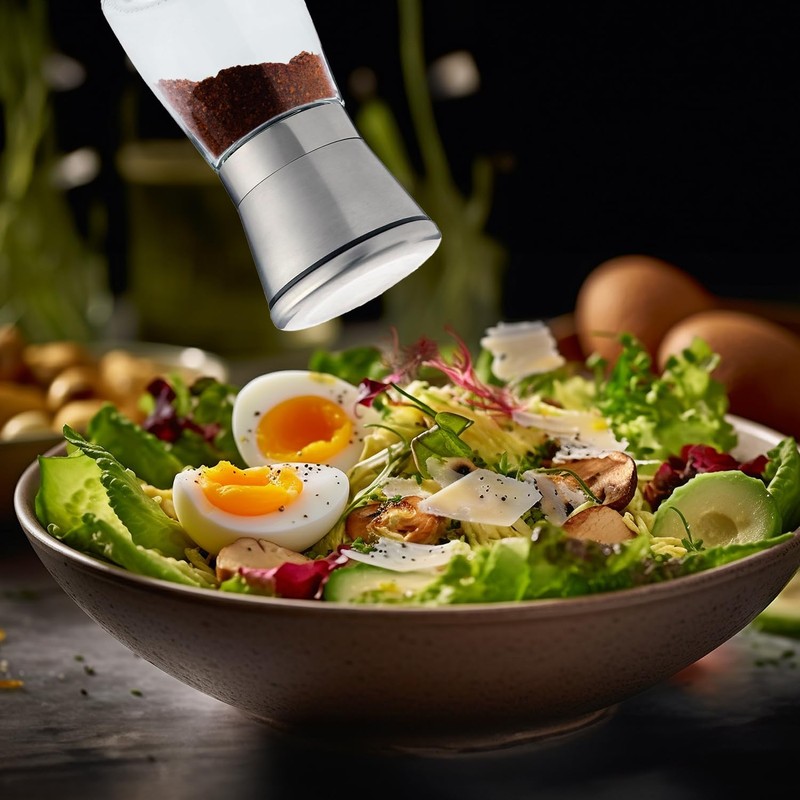 HIC Kitchen Adjustable Spice Grinder with Ceramic Mechanism, Set of